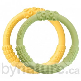 Lifefactory Silicone Teether (2pk), Green/Yellow