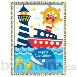 Whale Nautical Birthday Greeting Card by Yellow Bird
