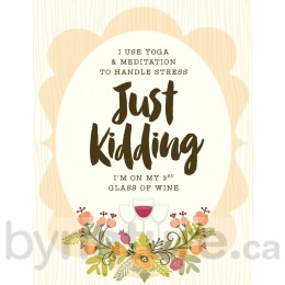 Handle Stress With Wine Greeting Card by Yellow Bird