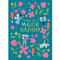 Happy Birthday Greeting Card, Fairy Garden