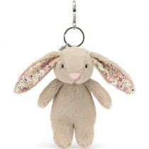 Jellycat Blossom Bunny Bag Charm, Beige