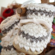Padraig Wool Slippers, Newborn - Cream