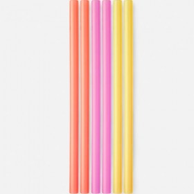 Reusable Silicone Straws, Sun (6pk)