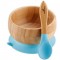 Avanchy Bamboo Suction Bowl & Spoon, Blue