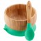 Avanchy Bamboo Suction Bowl & Spoon, Green