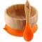 Avanchy Bamboo Suction Bowl & Spoon, Orange