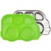Stainless Steel Children's Bus Tray with Green Lid